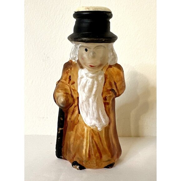 Rare Glass EBENEZER SCROOGE Tree Light Up Cover Old World Christmas Ornament VTG - Picture 1 of 7